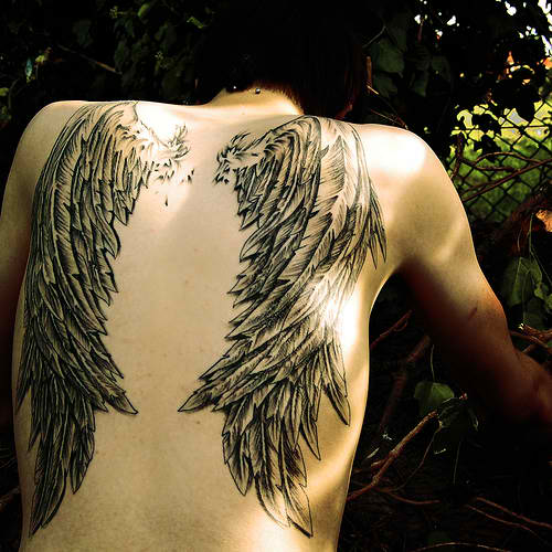 Angel Wings Tattoo Design - 100's of Angel Wings Tattoo Design Ideas Pictures Gallery