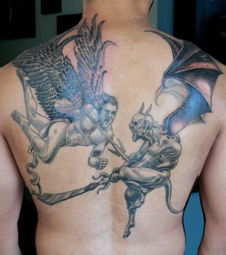 Angel and Devil Tattoo1 - 100's of Angel and Devil Tattoo Design Ideas Pictures Gallery