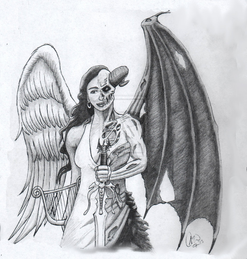 100's of Angel and Devil Tattoo Design Ideas Pictures Gallery