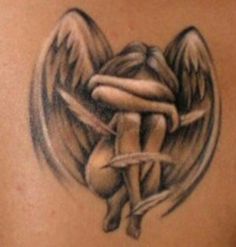 Fallen Angel Tattoo design2 - 100's of Girl Angel Tattoo Design Ideas Pictures Gallery