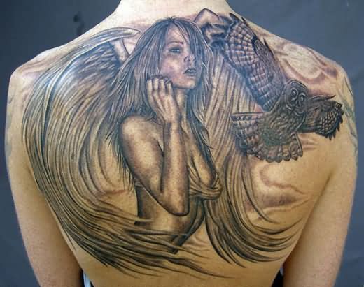 Girl Angel Tattoo - 100's of Girl Angel Tattoo Design Ideas Pictures Gallery