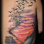 Sunset Tattoo Design2 150x150 - 100's of Sunset Tattoo Design Ideas Pictures Gallery