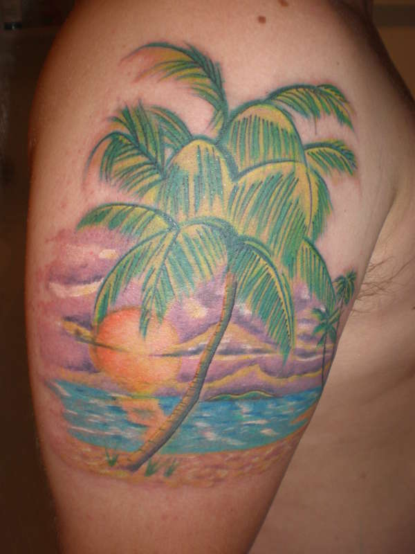 Beach Sunset Tattoo Designs