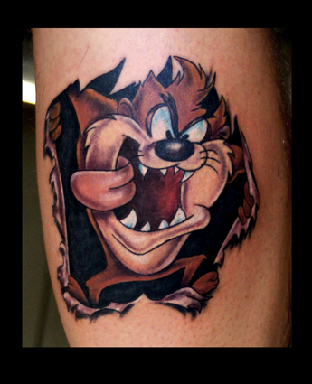 Taz 1 - 100's of Cartoon Character Tattoo Design Ideas Pictures Gallery