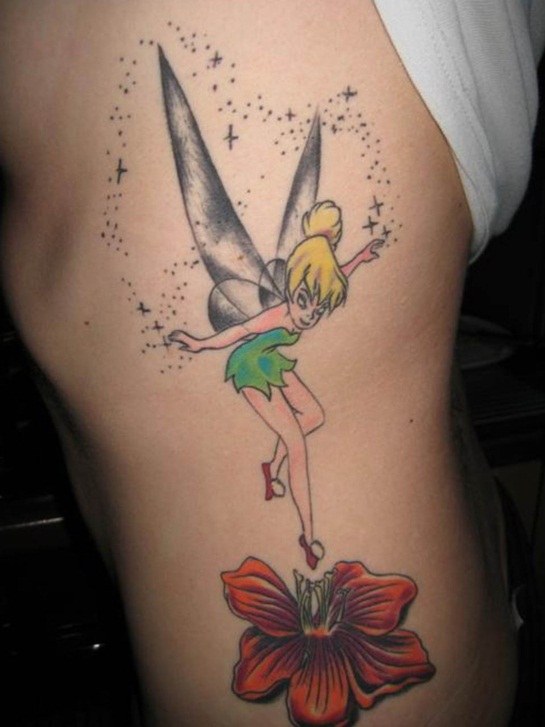 Tinkerbell 1 - 100's of Cartoon Character Tattoo Design Ideas Pictures Gallery