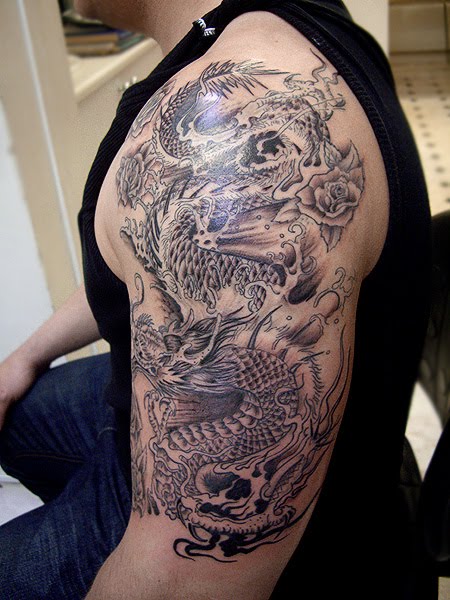 Arm Dragon 1 - 100's of Koi Dragon Tattoo Design Ideas Pictures Gallery