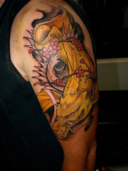 Dragon Fish 1 - 100's of Chinese Dragon Tattoo Design Ideas Pictures Gallery