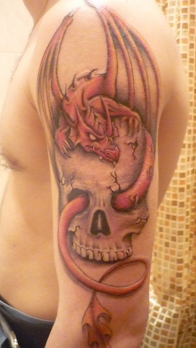 100's of Dragon Skull Tattoo Design Ideas Pictures Gallery