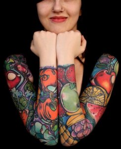 Girls Sleeve Tattoo 4 245x300 - 100's of Sleeve Tattoo Design Ideas Picture Gallery