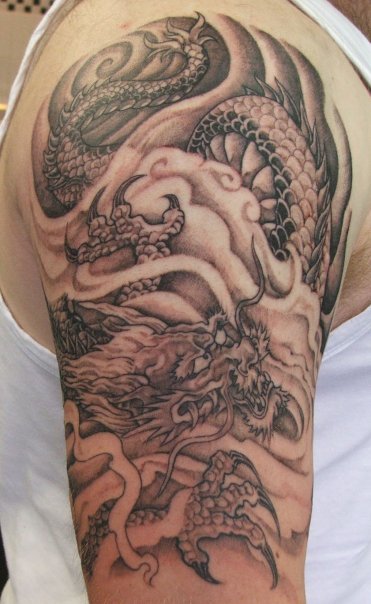 Japanese Dragon 1 - 100's of Shoulder Dragon Tattoo Design Ideas Pictures Gallery