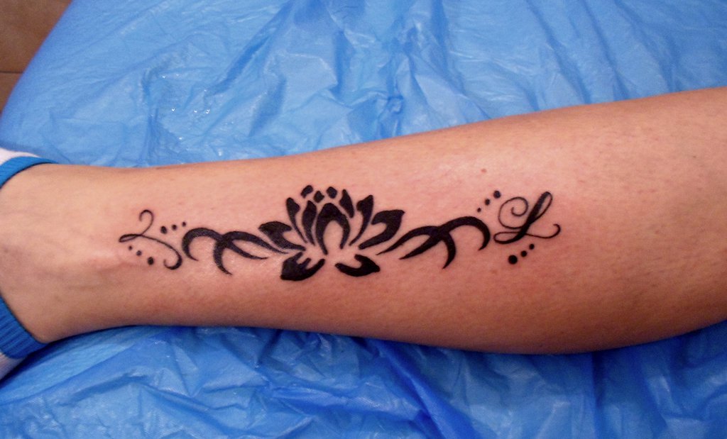 Lotus Tribal Tattoo9 - 100’s of Tribal Armband Tattoo Design Ideas Pictures Gallery