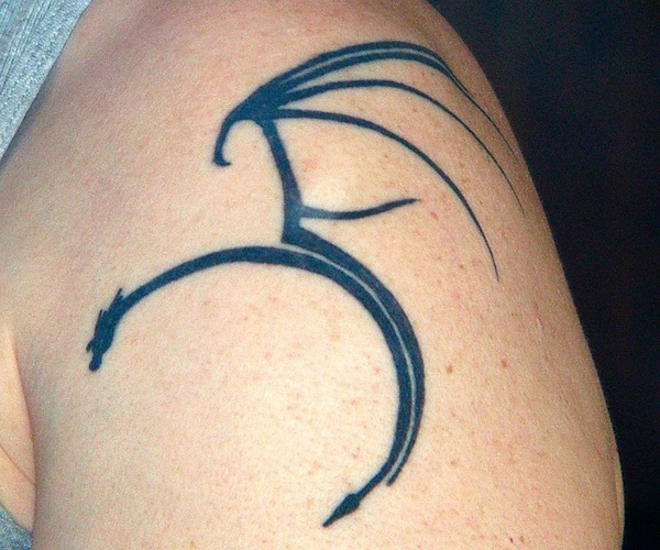 Simple Dragon 1 - 100's of Shoulder Dragon Tattoo Design Ideas Pictures Gallery