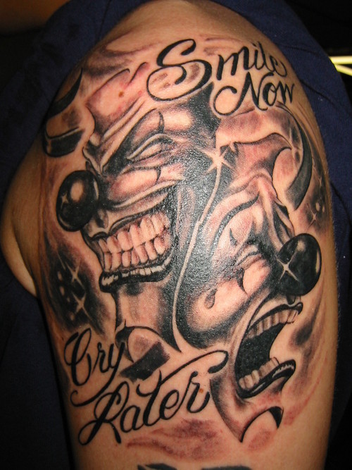Smile Now Cry Later Tattoo8 - 100’s of Smile Now Cry Later Tattoo Design Ideas Pictures Gallery