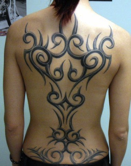 Tribal Back Tattoo8 - 100’s of Tribal Cross Tattoo Design Ideas Pictures Gallery