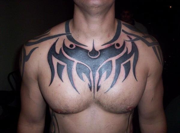 Tribal Chest Tattoo7 - 100's of Rose Tattoo Design Ideas Picture Gallery