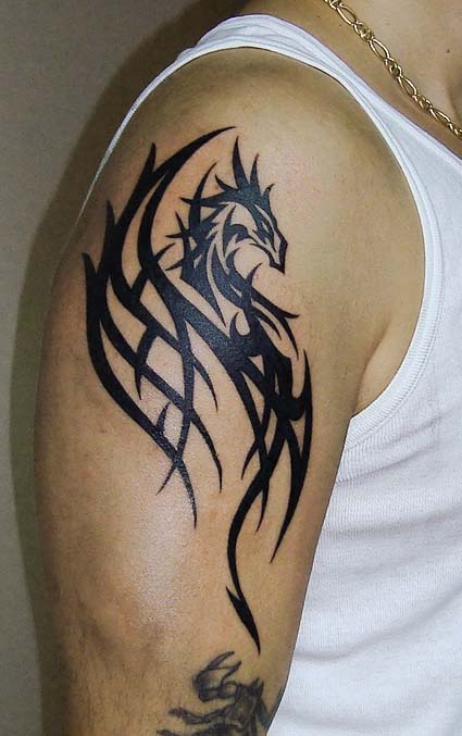 Tribal Dragon Tattoo5 - 100’s of Scorpion Tribal Tattoo Design Ideas Pictures Gallery