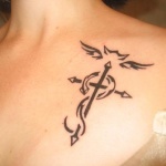 Women Cross Tattoo 12 150x150 - 100's of Women Cross Tattoo Design Ideas Pictures Gallery