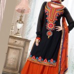 1706001 anarkali black orange net salwar kameez 150x150 - Anarkali Salwar kameez Design Ideas Pictures Gallery