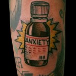 Anxiety bottle 150x150 - Bottle Tattoos Design Ideas Pictures Gallery