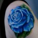 cobalt blue color roses wet tattoo