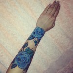 Blue flowers arm tattoo 150x150 - Blue tattoos Tattoos Design Ideas Pictures Gallery