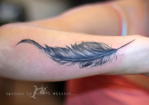 Feather tattoo 14 300x212 - Feather Tattoos Design Ideas Pictures Gallery