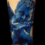 blue ink baby angel tattoo design 150x150 - Blue tattoos Tattoos Design Ideas Pictures Gallery