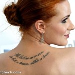 Evan Rachel Wood back tattoo meaning 150x150 - 100's of Alyssa Milano Tattoo Design Ideas Picture Gallery