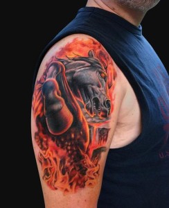 Fire Tattoos 12 244x300 - 100's of Fire Tattoo Design Ideas Picture Gallery
