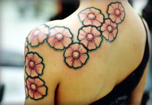 Flower Tattoos 5 300x207 - 100's of Flower Tattoo Design Ideas Picture Gallery