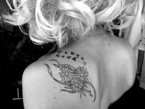 Lady Gaga Tattoos 12 300x225 - 100's of Lady Gaga Tattoo Design Ideas Picture Gallery