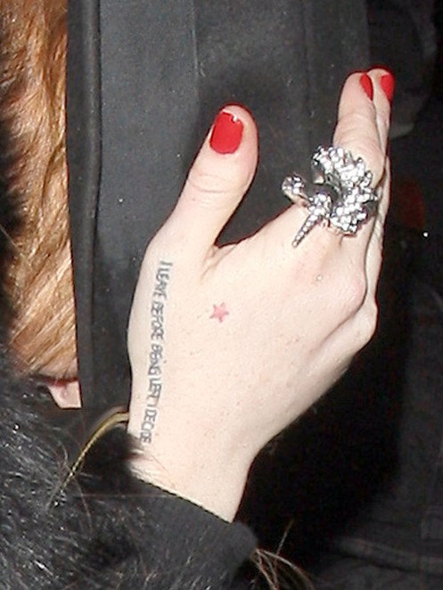 Lindsay Lohan Tattoos 1 - 100's of Italian Tattoo Design Ideas Pictures Gallery