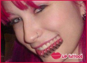 Lip Tattoos 51 300x217 - 100's of Lips Tattoo Design Ideas Picture Gallery