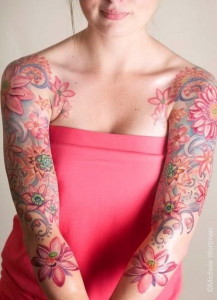 Pink Tattoos 2 217x300 - 100's of Pink Tattoo Design Ideas Picture Gallery