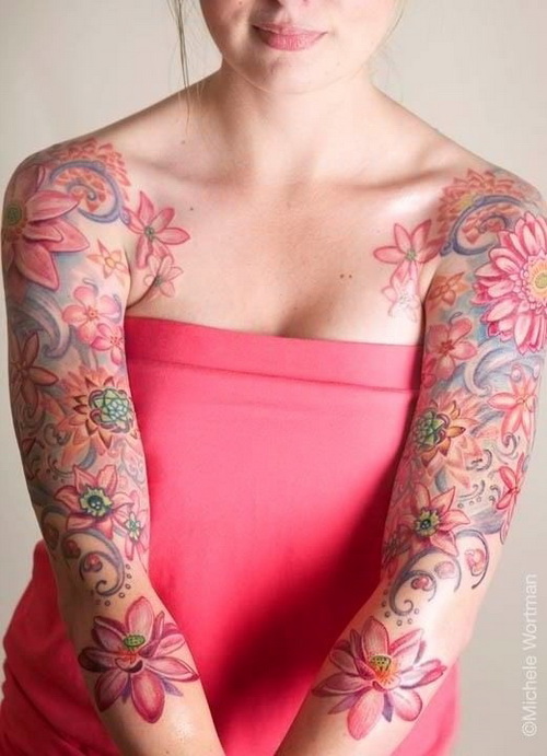 Pink Tattoos 2 - 100's of Foot Tattoo Design Ideas Picture Gallery