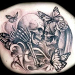 Skull couple Tattoo 150x150 - 100's of Skull Tattoo Design Ideas Picture Gallery