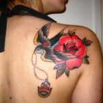 Traditional Rose Tattoo 150x150 - 100's of Rose Tattoo Design Ideas Picture Gallery