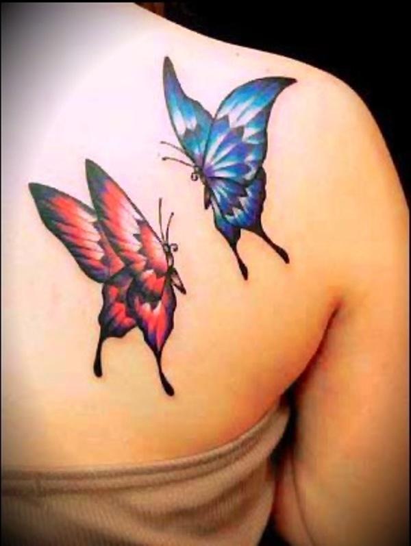 Women Tatttoos butterfly on shoulder 18 - Arabic Mehndi Designs Ideas Pictures Gallery