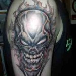 evil skull tattoos for man 150x150 - 100's of Skull Tattoo Design Ideas Picture Gallery