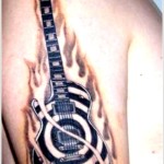 guitar tattoos 13 150x150 - 100's of Guitar Tattoo Design Ideas Picture Gallery