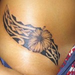 hawaiin rib waist tattoo 3D1 150x150 - 100's of Waist Tattoo Design Ideas Picture Gallery