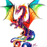 rainbow dragon tattoo by lucky978 d5vurm6 150x150 - 100's of Dragon Tattoo Design Ideas Picture Gallery