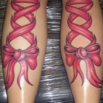 ribbon corset tattoo 150x150 - 100's of Thigh Tattoo Design Ideas Picture Gallery