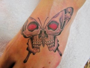 skull ankle tattoos for girls butterfly tattoo designs 154141 1024x768 300x225 - 100's of Skull Tattoo Design Ideas Picture Gallery