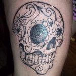 sugar skull tattoo 150x150 - 100's of Skull Tattoo Design Ideas Picture Gallery