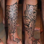 tatuaje raya manta tiki maori polinesio pantorrilla tatouage raie mante tiki maori tibia tattoo1 150x150 - 100's of Tikki Tattoo Design Ideas Picture Gallery