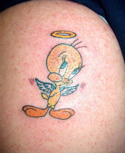 animated angel winged tweety tattoo on shoulder 246x300 - animated-angel-winged-tweety-tattoo-on-shoulder
